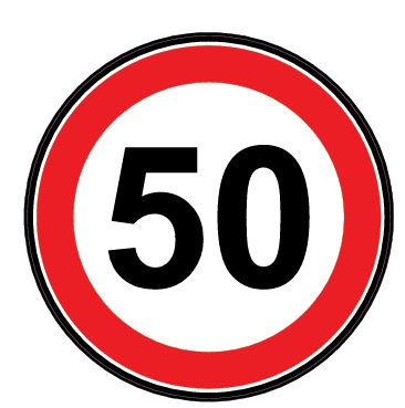 Стикер за Автомобил со Ограничена Брзина 50