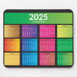 Маус Пад со Дизајн на Календар 2025